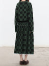 YANYAN KNITS Fall/Winter 2025: Wool plaid cropped sweater/mid-length skirt set YYK-YYW25-2021-GW (Sweater)